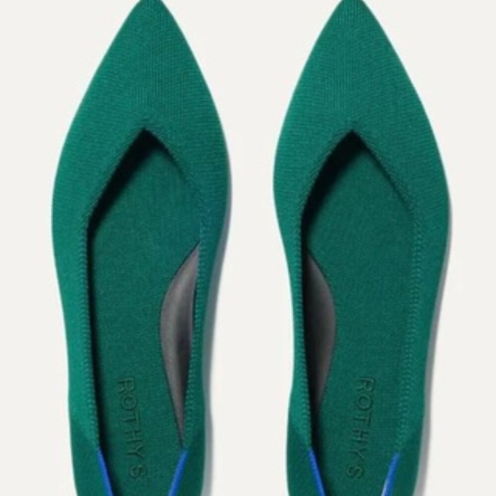 Rothy's The Point II in Dark Emerald, Size 5
